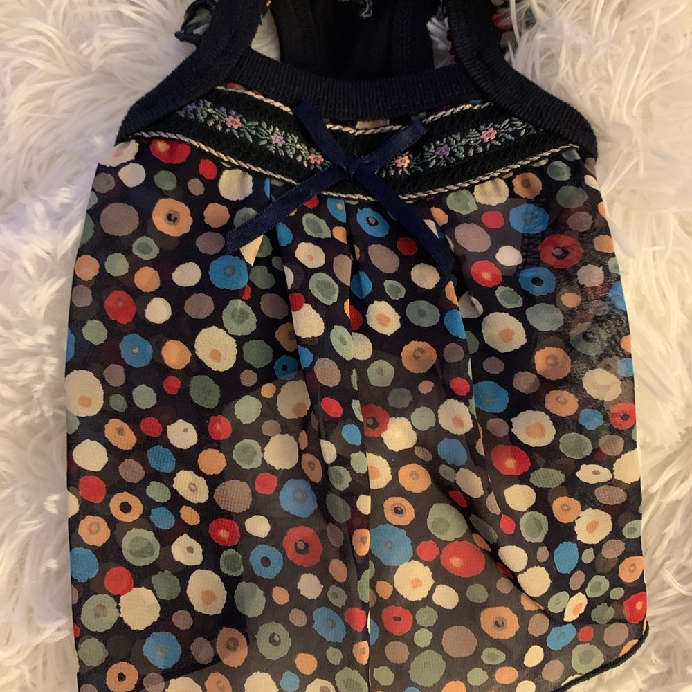 Baxterboo floret sleeveless dog dress by puppia in navy